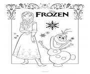 Coloriage anna et olaf dessin