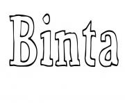 Coloriage Binta