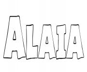 Coloriage Alaia