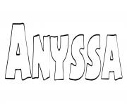 Coloriage Anyssa