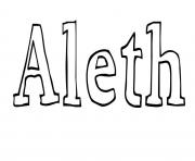 Coloriage Aleth