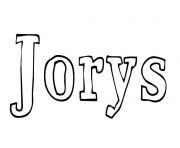 Coloriage Jorys