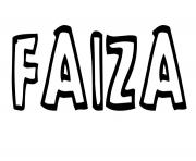 Coloriage Faiza