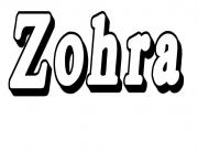 Coloriage Zohra