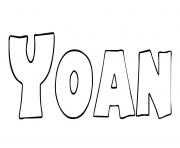 Coloriage Yoan