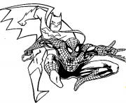 Coloriage batman et spiderman