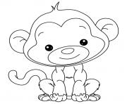 Coloriage de bebe singe tout mignon