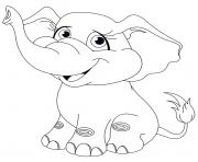 Coloriage elephanteau bebe elephant