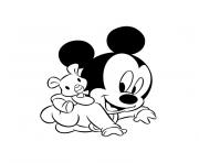 Coloriage mickey bebe