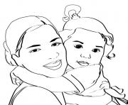 Coloriage bebe maman