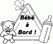 Coloriage bebe a bord