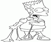 Coloriage Bart a du chewing gum