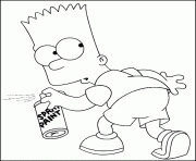 Coloriage Bart fait un tag