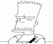 Coloriage Bart grimace