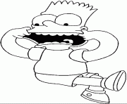 Coloriage Bart fait une grimace