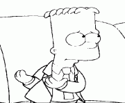 Coloriage bart Simpson bien habille