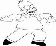 Coloriage homer sur la pointe des pieds