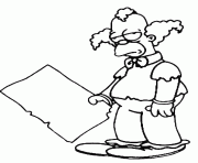 Coloriage krusty le clown decu