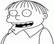 Coloriage dessin simpson Ralp Wiggum est souriant