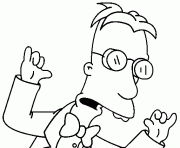 Coloriage dessin simpson John Frink