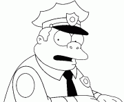 Coloriage dessin simpson Chef Clancy Wiggum