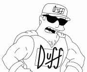 Coloriage dessin simpson Duffman