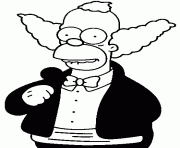 Coloriage dessin simpson Krusty en costard