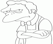 Coloriage dessin simpson Moe Szyslak