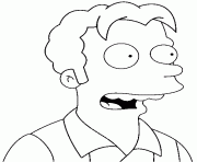 Coloriage dessin simpson Moe apres une operation de chirurgie esthetique