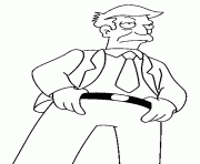 Coloriage dessin simpson directeur Skinner