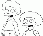 Coloriage dessin simpson Rod et Todd Flanders