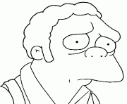 Coloriage dessin simpson Moe