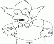 Coloriage dessin simpson Krusty le clown