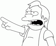 Coloriage dessin simpson Nelson Muntz