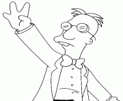 Coloriage dessin simpson professeur Frink