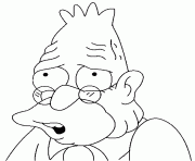 Coloriage dessin simpson Abe Simpson