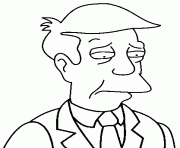 Coloriage dessin simpson principal Skinner