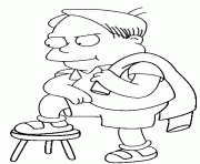 Coloriage dessin simpson Martin avec pied sur un tabouret