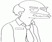 Coloriage dessin simpson Sarcastic Clerk