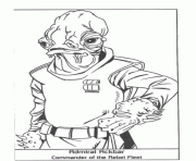 Coloriage dessin starwars Admiral Ackbar