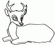 Coloriage dessin animaux biche assise