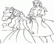 Coloriage Barbie a cheval