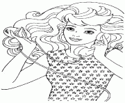 Coloriage Barbie au telephone