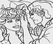 Coloriage gros plan sur Ken et Barbie