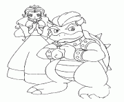 Coloriage La princesse Peach et Bowser