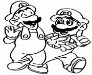 Coloriage mario et luigi discutent