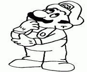 Coloriage Mario songeur