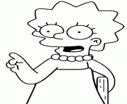 Coloriage Lisa Simpson leve le doigt