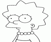 Coloriage Lisa Simpson avec un collier de perle