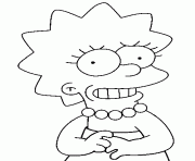 Coloriage Lisa Simpson embarassee